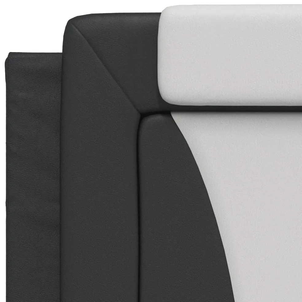 fekete és fehér műbőr ágykeret Viana matrac nélkül 180x200 cm