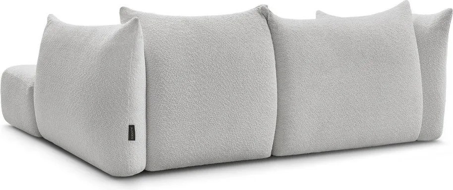 Világosszürke buklé sarokkanapé (jobb oldali-heverő résszel) Azra – Bobochic Paris