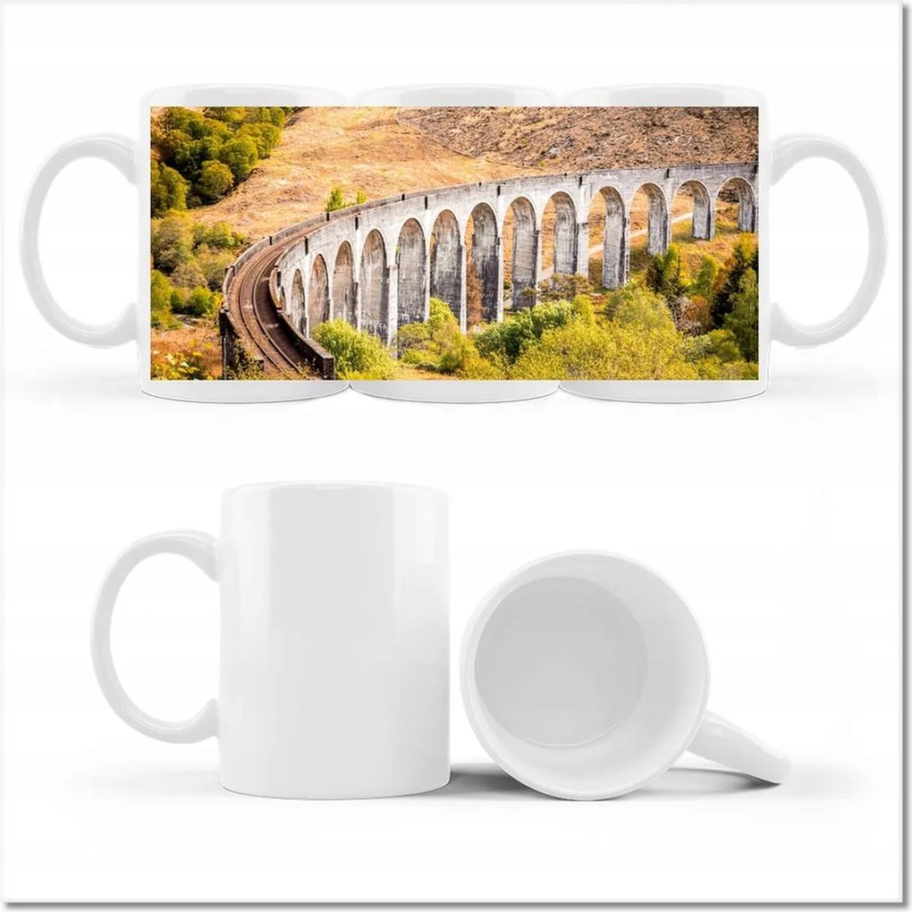 Fényképes bögre Vasút Vonatok Sínek