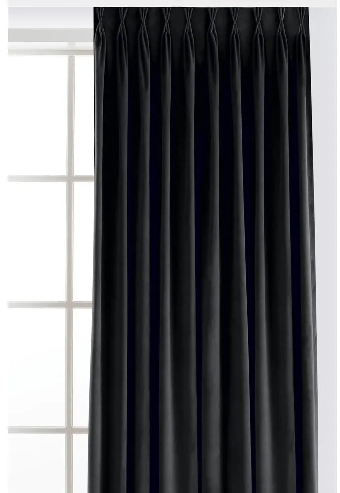 Fekete bársony dimout (részleges sötétítő) függöny 200x175 cm Velto – Filumi