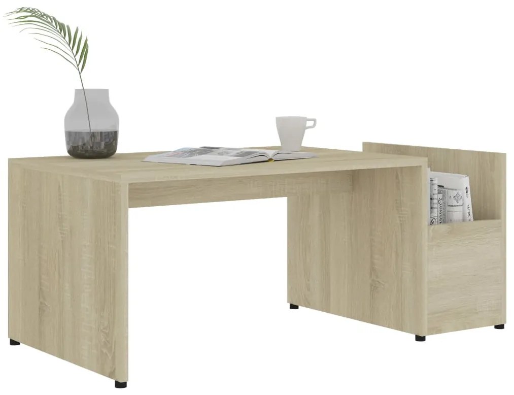 Sonoma tölgy színű szerelt fa dohányzóasztal 90 x 45 x 35 cm