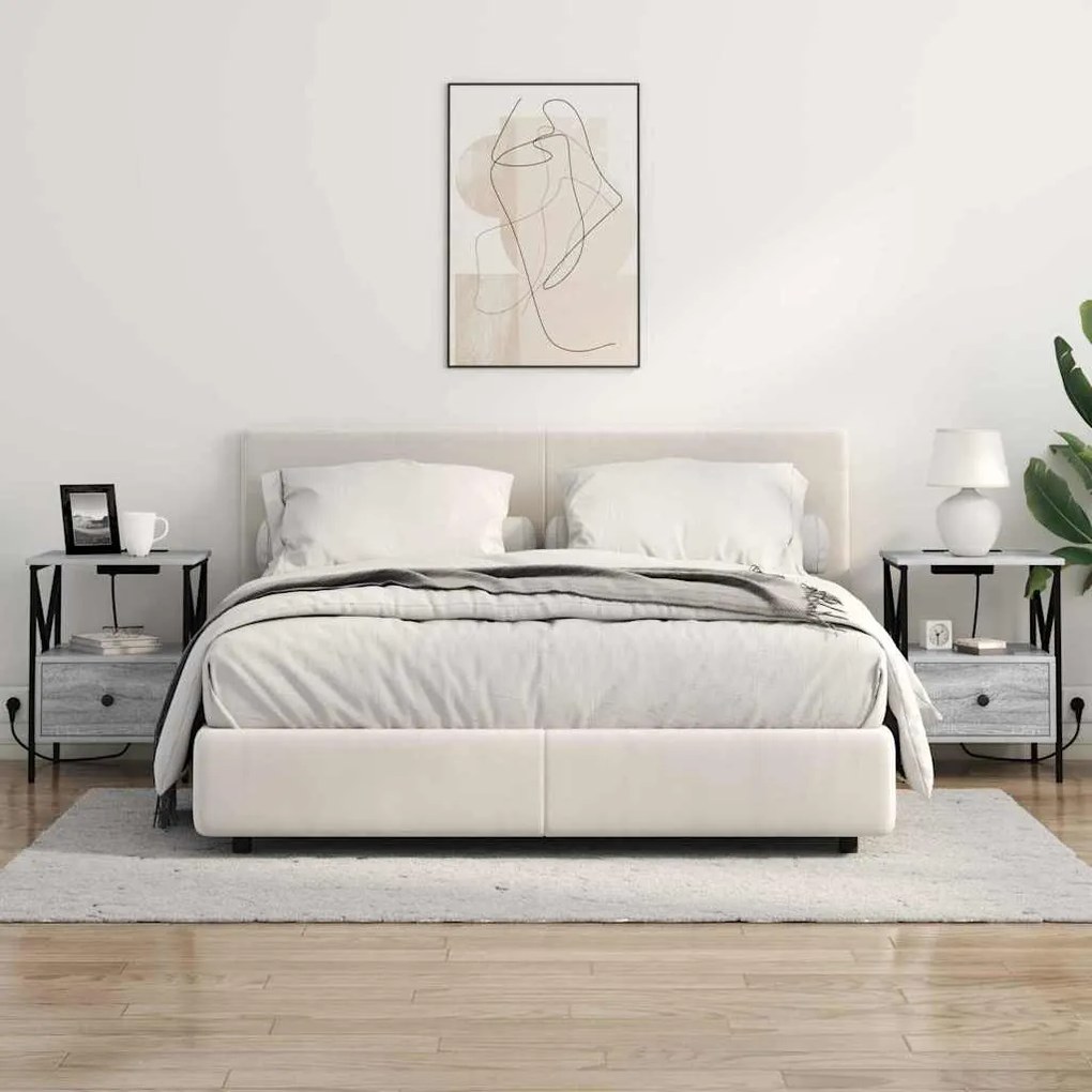 vidaXL Éjjeliszekrény 2 pcs Szürke Sonoma 41,5 x 40,5 x 55 cm Faanyag
