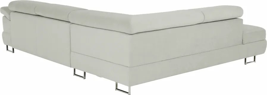 Ülőgarnitúra tárolóhellyel, világosszürke, szövet, balos, BUTON R