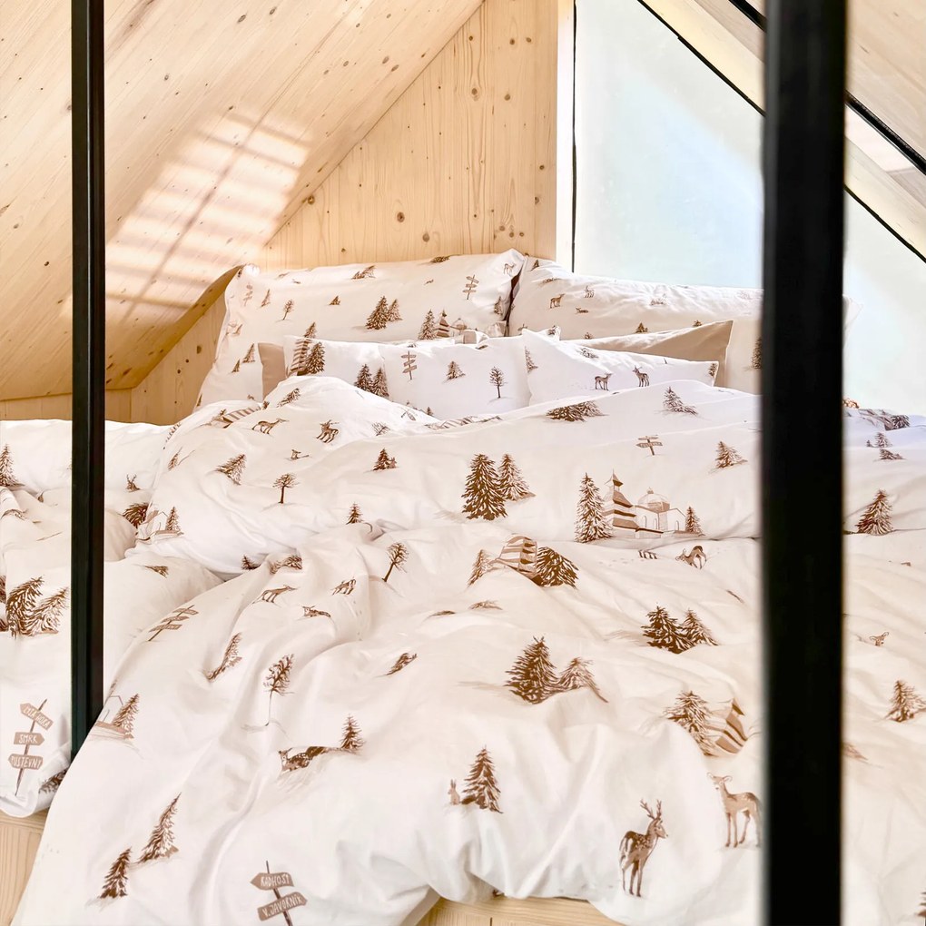 Goldea pamut ágyneműhuzat - hegyvidéki táj 200 x 200 és 2db 70 x 90 cm