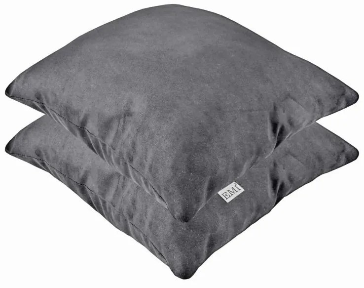 EMI szürke velúr díszpárna, Párna 45x45 cm