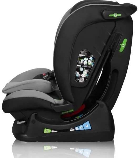 Lionelo - Autósülés AART i-Méret 40-150 cm fekete/szürke