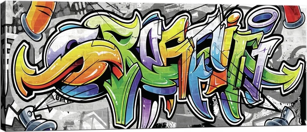 Vászonkép 145x45 Graffiti street-art urban városi művészet élénk dinamika