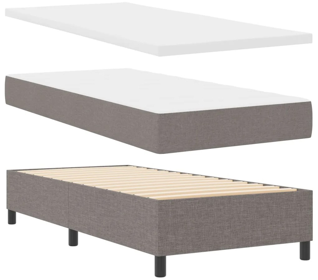 Box Spring Ágy Matraccal Bézs 80x200 cm Szövet