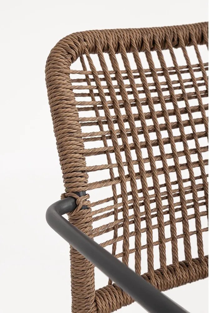 Sötétszürke-natúr színű fém kerti szék Jable – Bizzotto