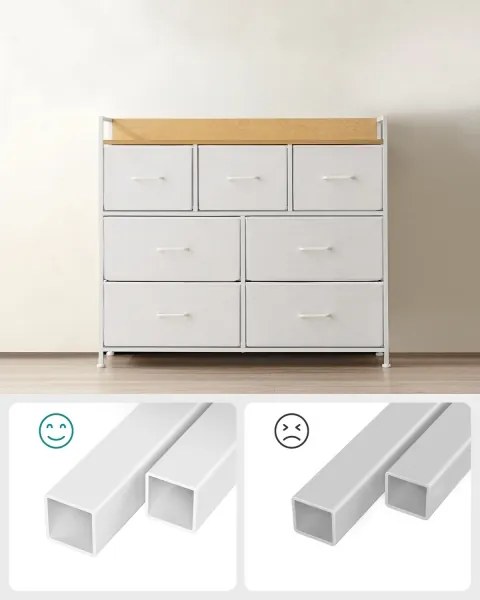 KIRA fiókos komód fehér/barna színben