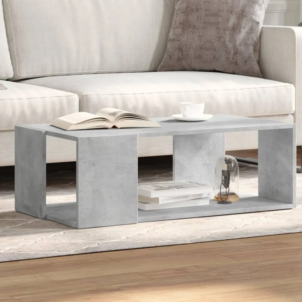 Betonszürke szerelt fa dohányzóasztal 89,5 x 48 x 30 cm