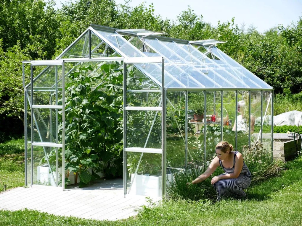 üvegház VITAVIA URANUS 11500 tiszta üveg 3 mm ezüst színű LG1038