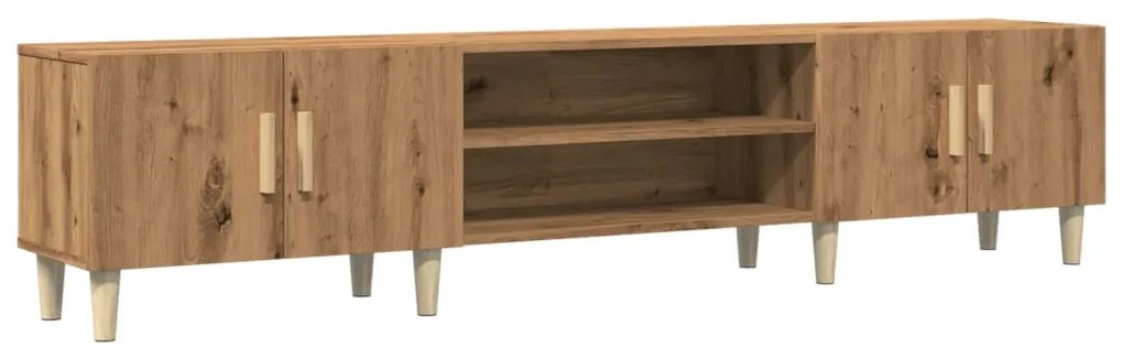 kézműves tölgy színű szerelt fa TV-szekrény 180 x 31,5 x 40 cm