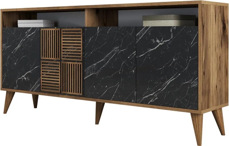 Milan 160 - Walnut, Black Marble