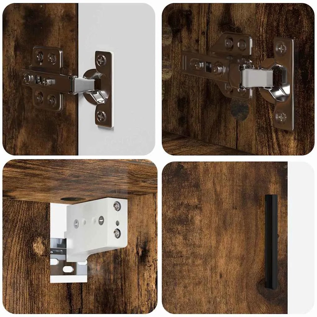 Fürdőszoba bútor szett 4 pcs Füstölt tölgy 61 x 35 x 64 cm
