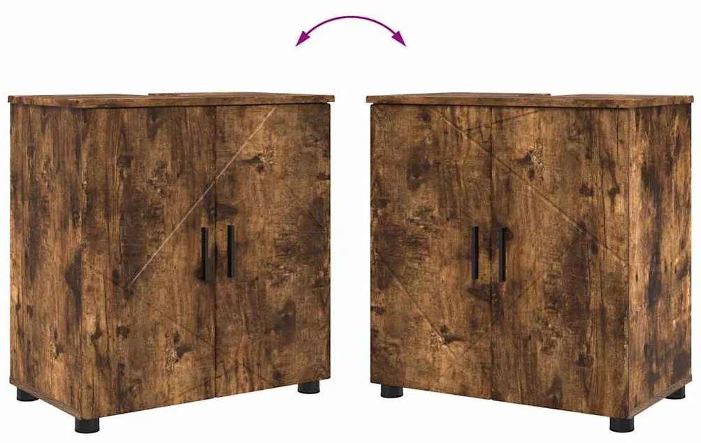 Fürdőszoba bútor szett 2 pcs Füstölt tölgy 61 x 35 x 64 cm