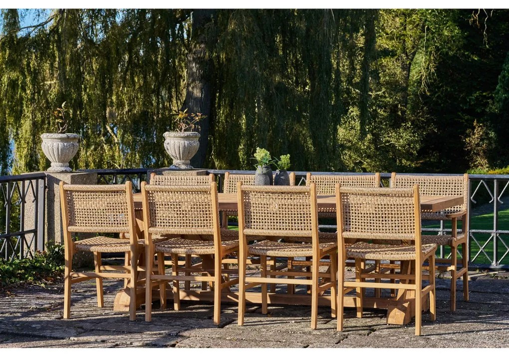 Derby étkezőszék, teakfa/polyrattan, natúr