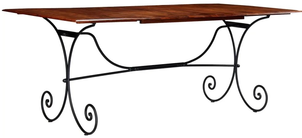 Tömör fa étkezőasztal mézszínű felülettel 200 x 100 x 76 cm