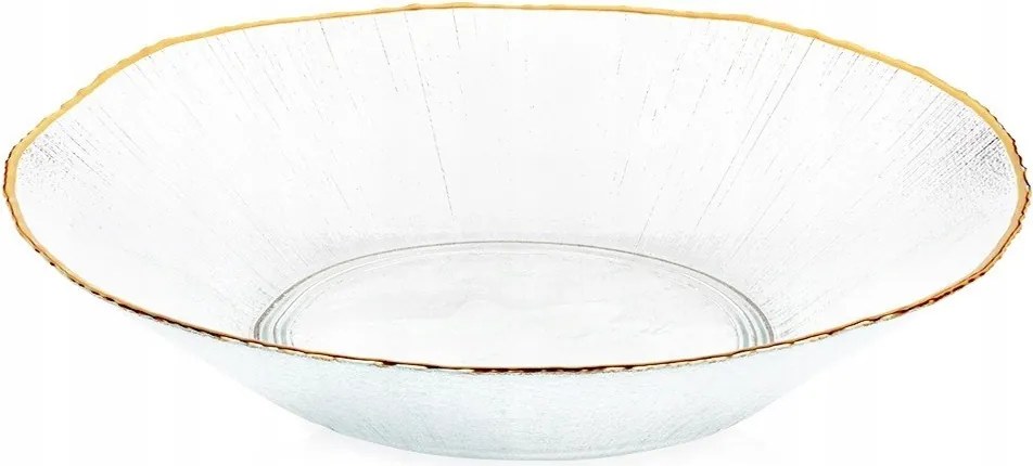 Arany Üvegtál Gyümölcs Saláták Tálalásához Dekoratív 30 CM 1.6 L