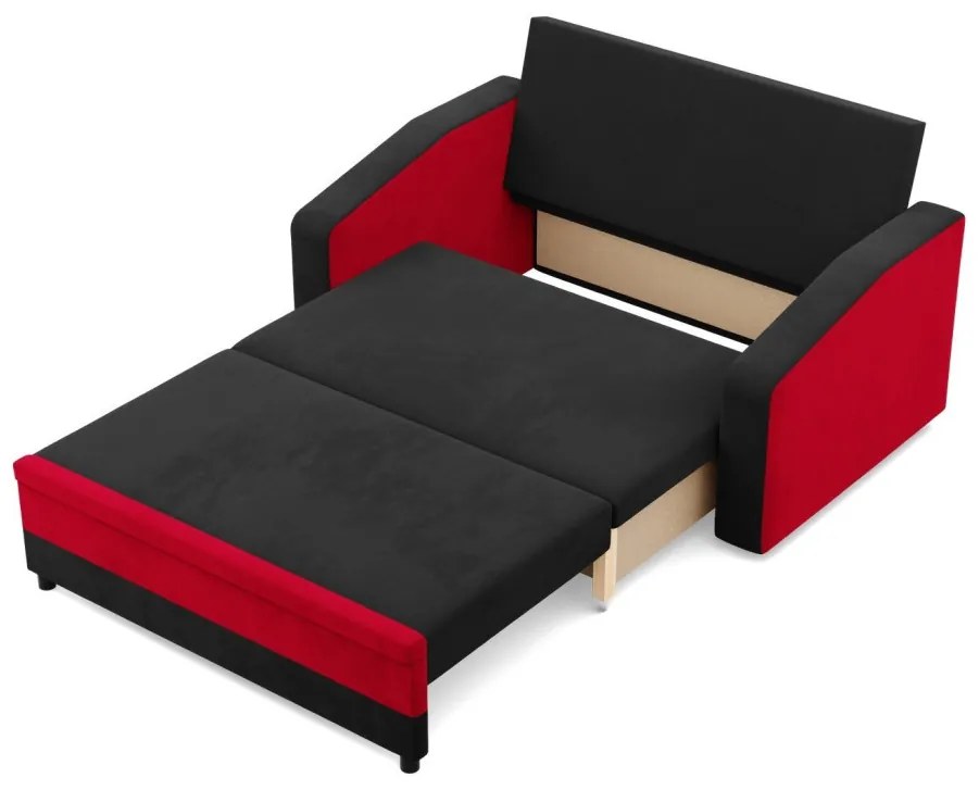 Hewlet kanapé, szövet anyag, fekete - piros