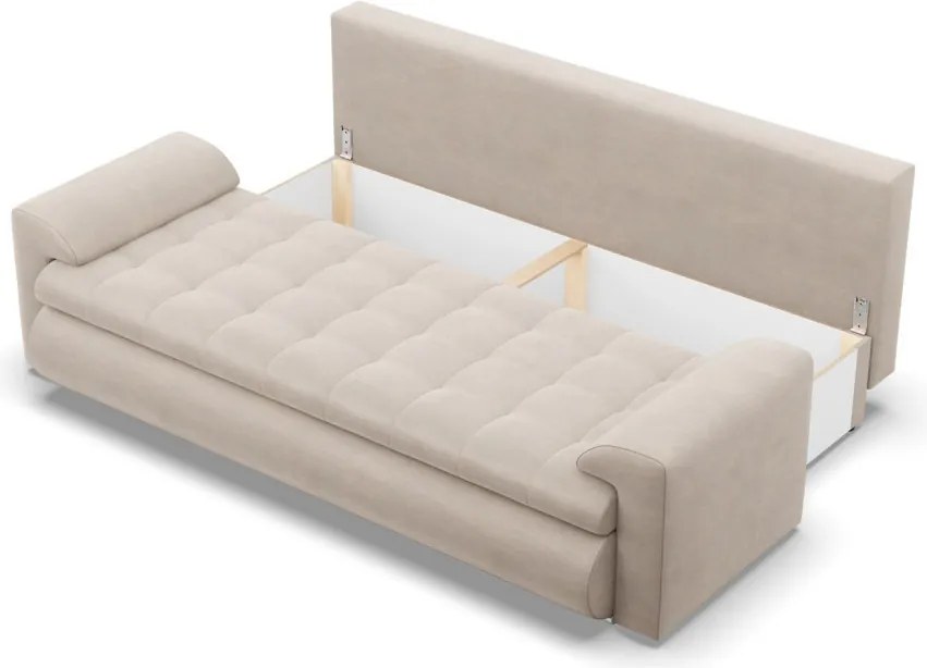 Tokio kanapéágy, bársony, bézs