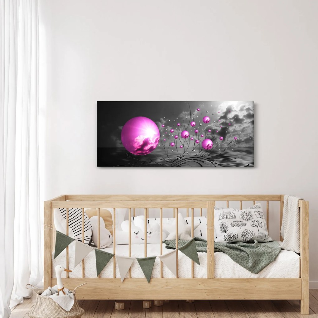 Rózsaszín gömbök képe (120x50 cm)