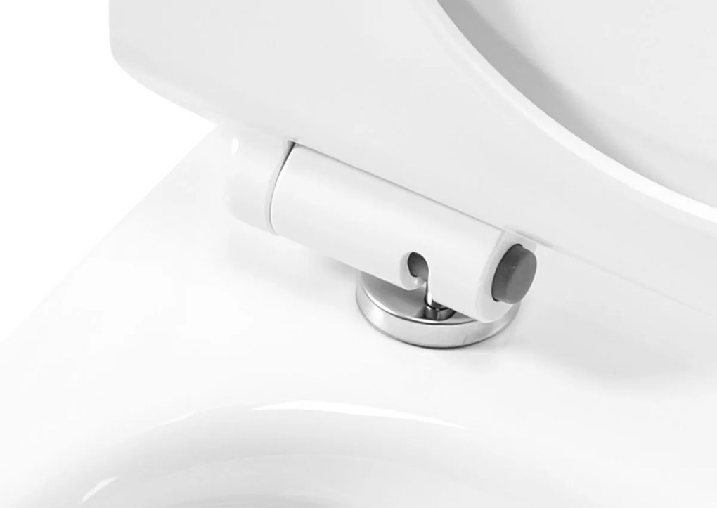 Rea Carter Rimless, falra akasztható wc csésze 490x370x325 mm + wc ülőke, fehér fényes, REA-C1400