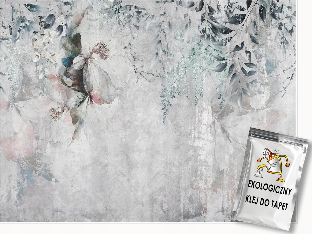 Fotótapéta Virágok A Betonon Levelek A Nappali Hálószobájába Tapéta 400x280