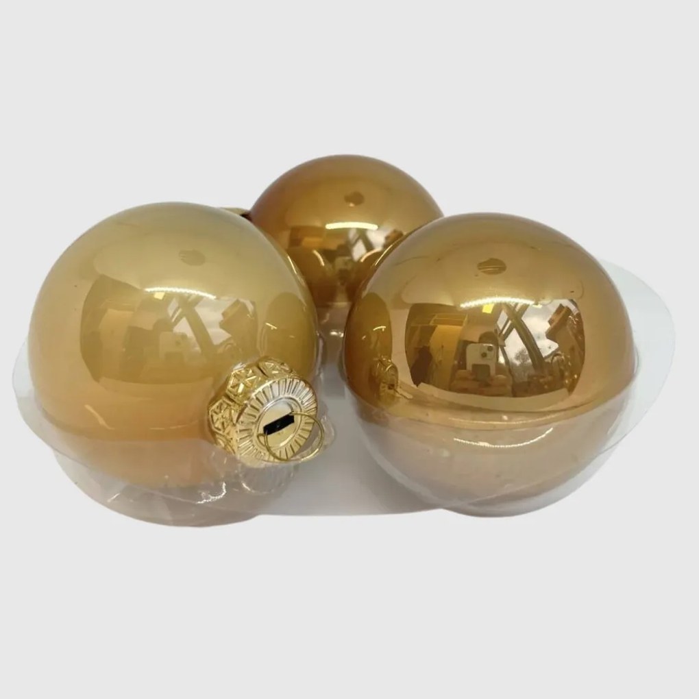 Gold üveg karácsonyi gömb szett arany 12*6cm