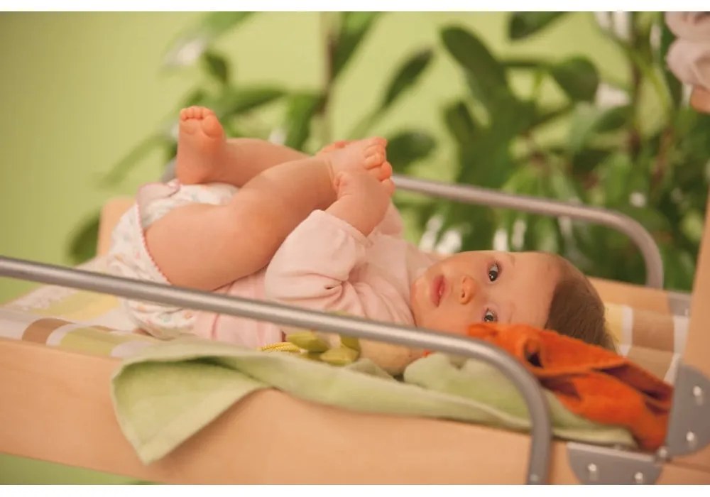 Natúr színű fali pelenkázó bükkfa dekorral Dschungelbaby – Roba