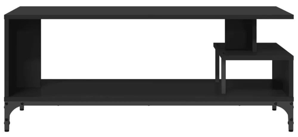 fekete szerelt fa/porszórt acél TV-szekrény 102 x 40 x 41 cm
