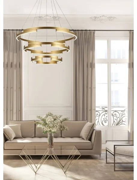 Redo 01-3181 - LED Dimmelhető csillár zsinóron CASTLE LED/80W/230V arany