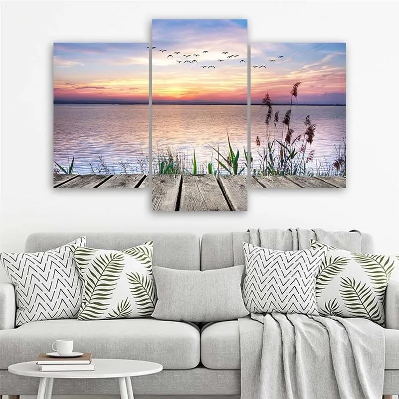 Gario Vászonkép Naplemente a víz felett - 3 részes Méret: 120 x 80 cm