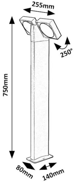 Rabalux 77102 - LED Kültéri lámpa TELDE 2xLED/7W/230V IP54 antracit