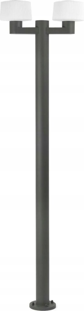 Faro Muffin oszloplámpa, sötétszürke, 2x E27, IP44, modern dizájn