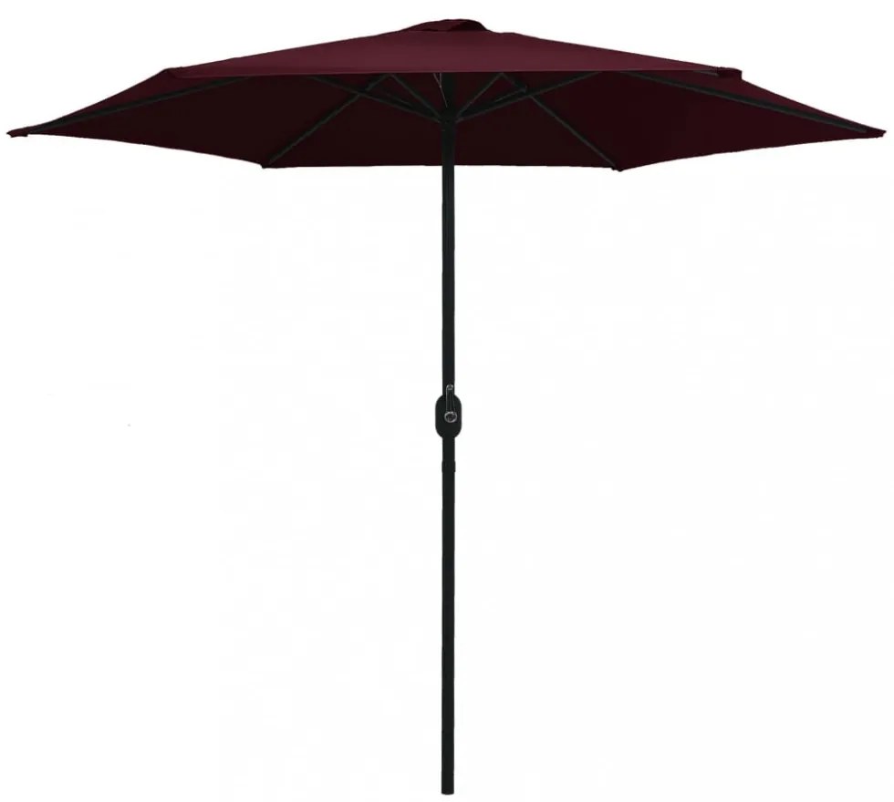 bordóvörös kültéri napernyő alumíniumrúddal 270 x 246 cm
