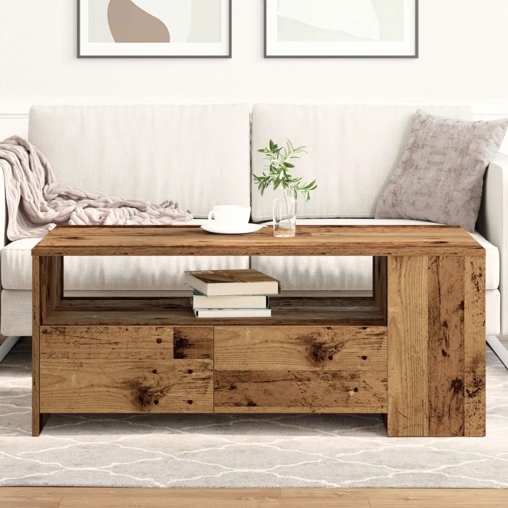 Kávézóasztal Öreg Fa 102x55x43,5 cm Mérnöki Fa