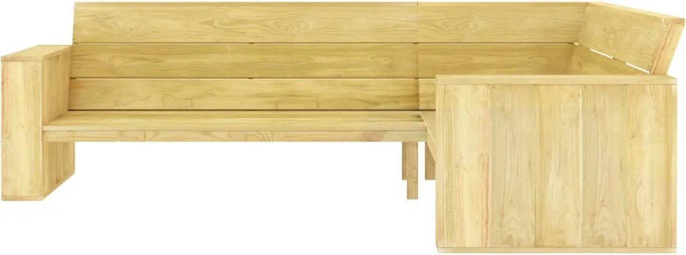 vidaXL impregnált fenyőfa kerti sarokpad 239 cm