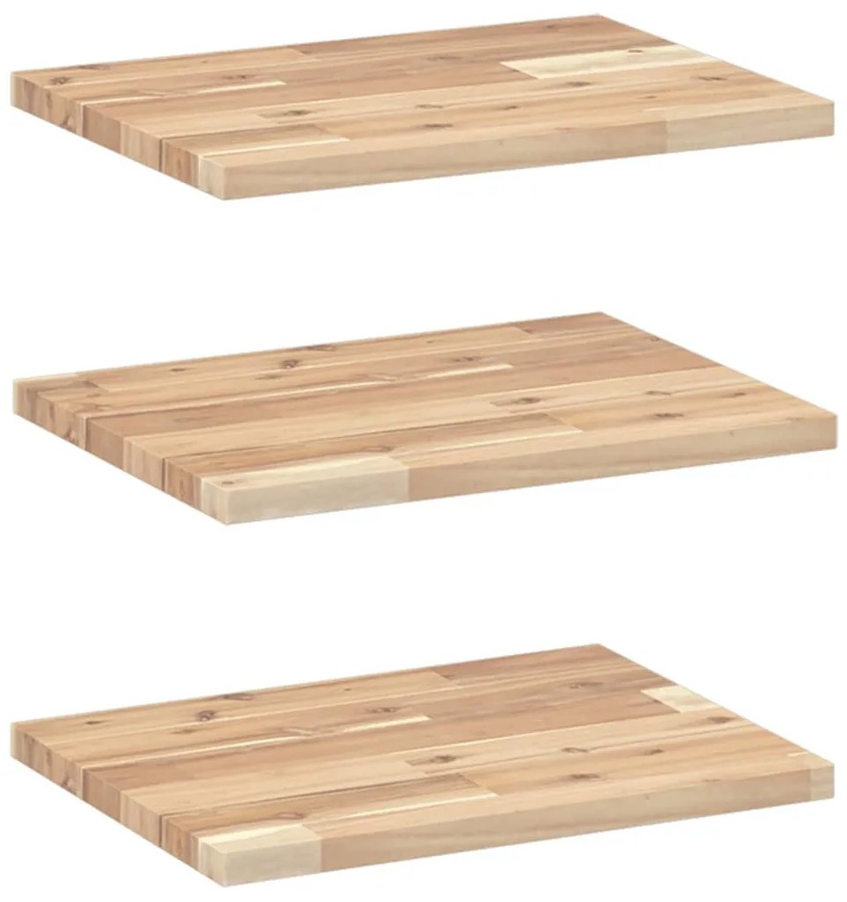 3 db kezeletlen tömör akácfa függőpolc 60 x 30 x 2 cm