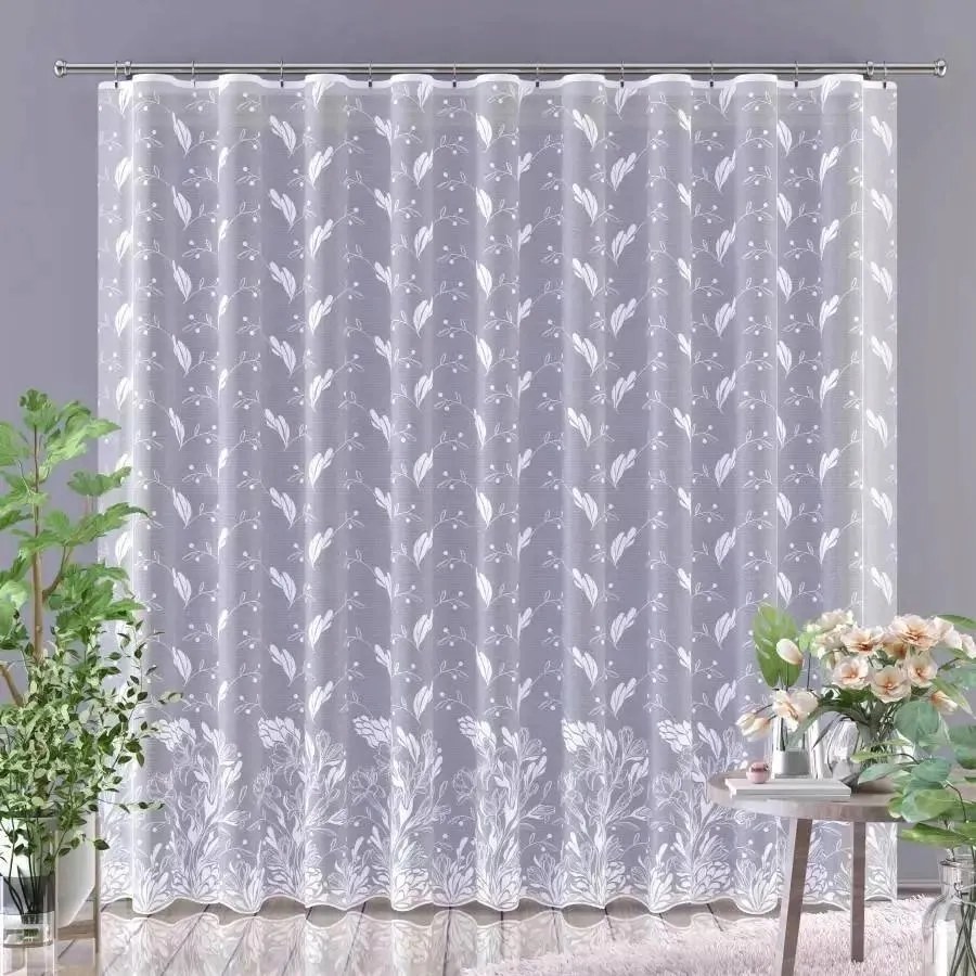 Mg Függöny jacquard 618/347 Fehér 500x250cm Kész Szalaggal