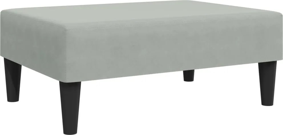 vidaXL világosszürke bársony lábzsámoly 77x55x31 cm
