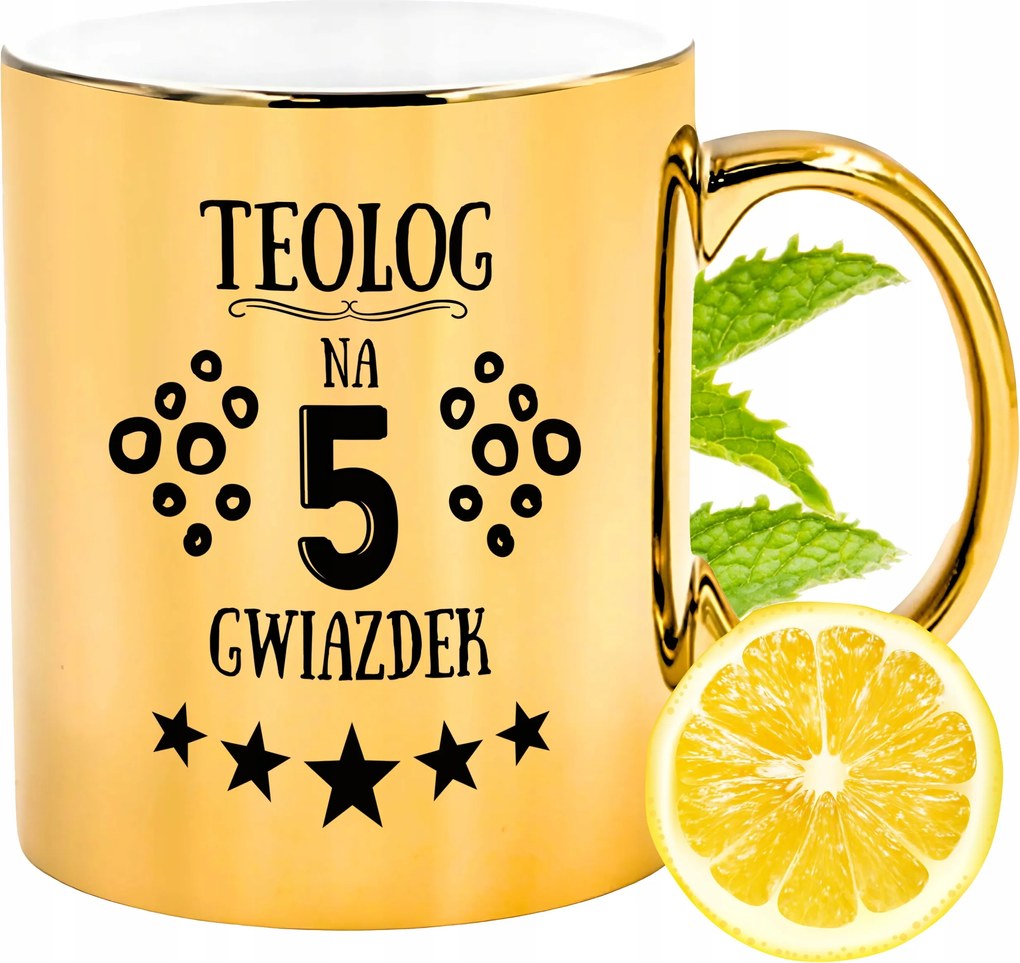 Prémium Arany Csillogó Bögre Teológusnak Ajándék Nyomtatott Fotó