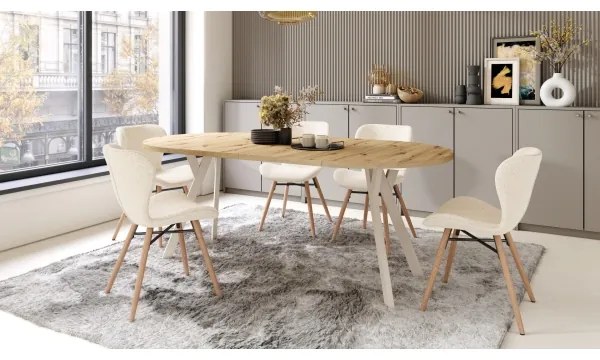 Kihúzható étkezőasztal ARTUR artisan tölgy/bézs