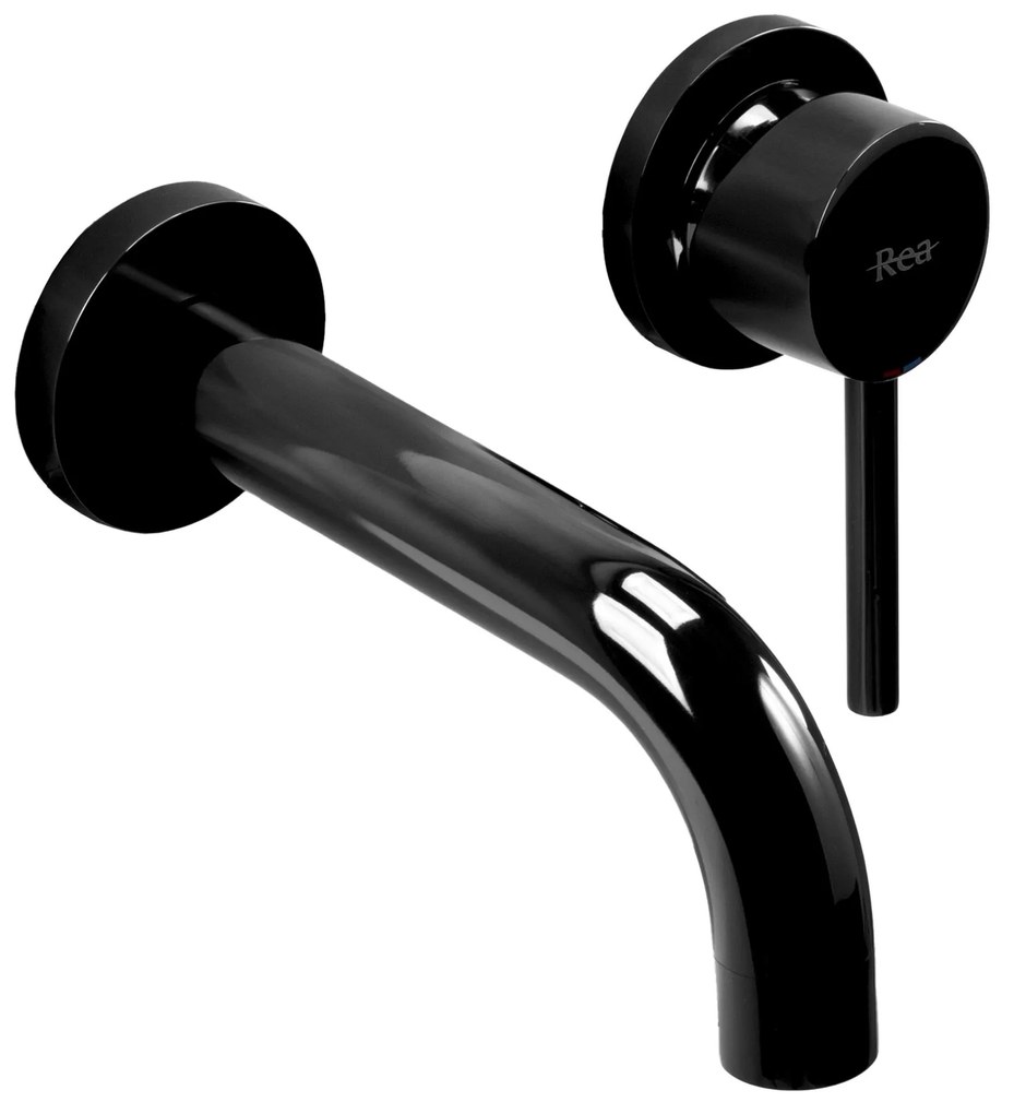Falra szerelhető csaptelep Rea Lungo Black Metallic + box