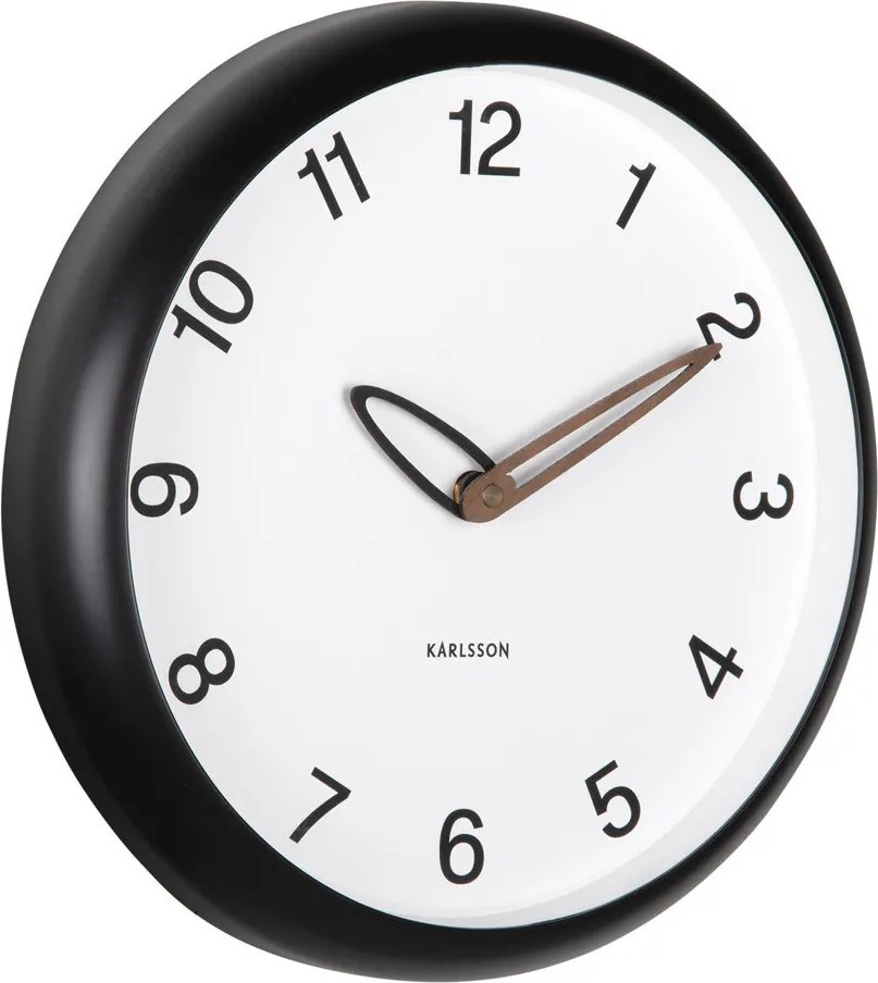 Fekete Kerek Jól Olvasható Falióra Karlsson Bella KA6043BK 30 cm