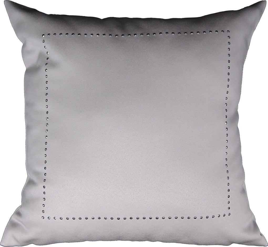 Glamour díszpárnahuzat 40x40 strasszokkal, szürke