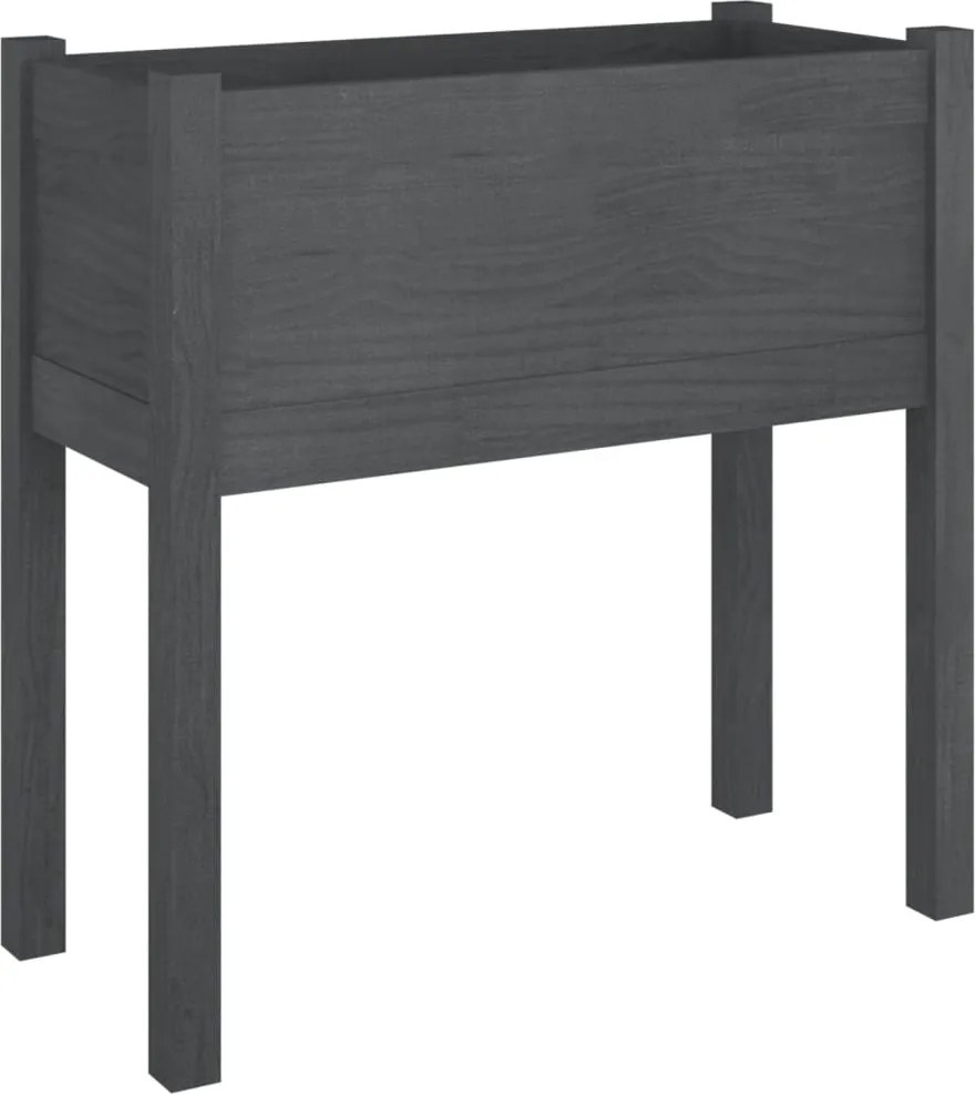 vidaXL szürke tömör fenyőfa kerti virágtartó 70 x 31 x 70 cm