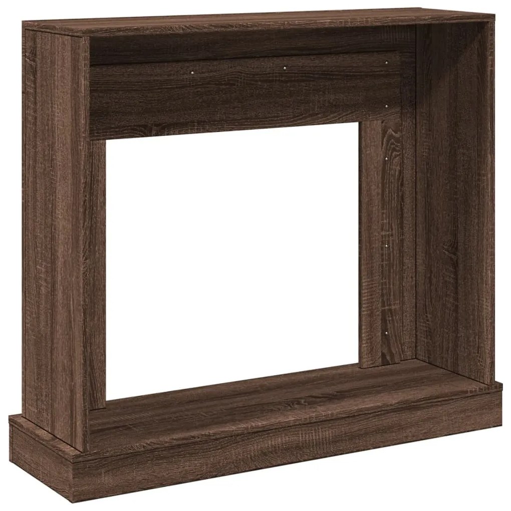 barna tölgy színű szerelt fa kandallóburkolat 100x30x87,5 cm