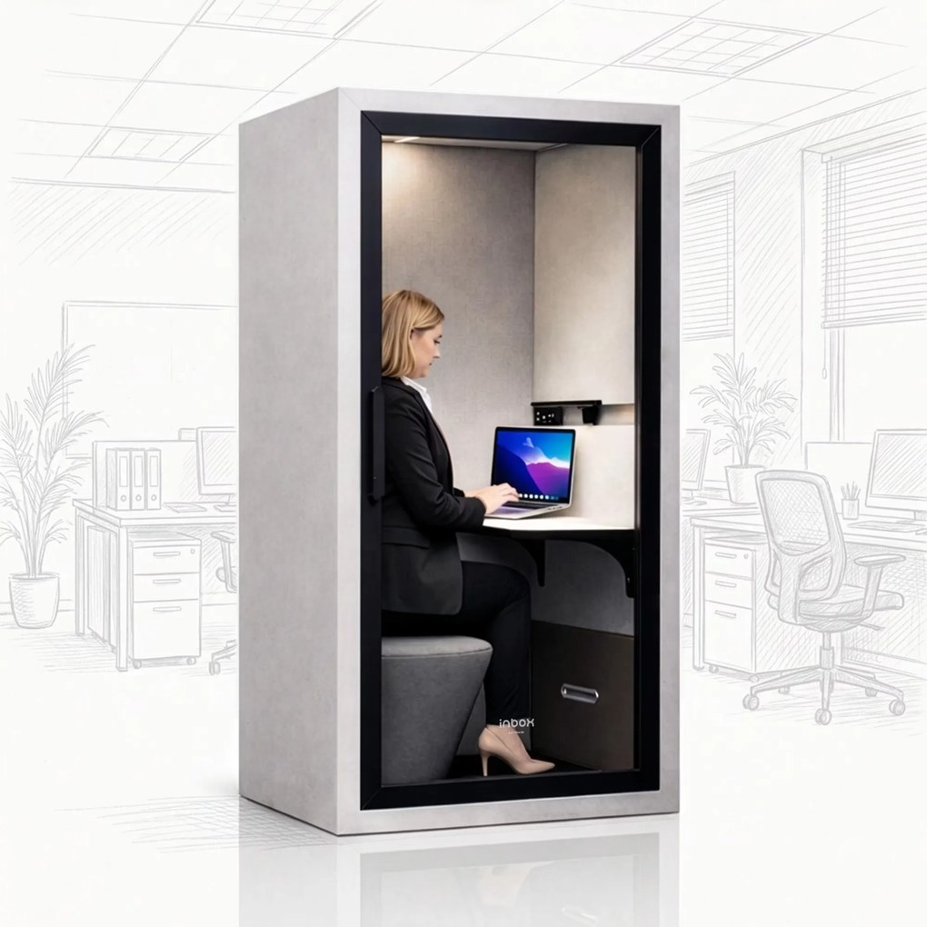 INBOX akusztikai irodai fülke 1 személyes, 2100 × 1100 × 900 mm