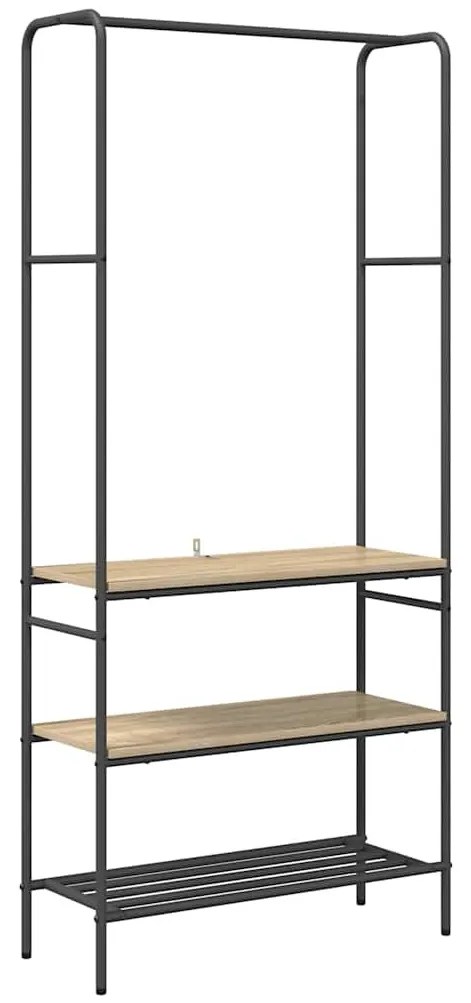 Ruhatartó polcokkal sonoma tölgy 77 x 30 x 171 cm Faanyag